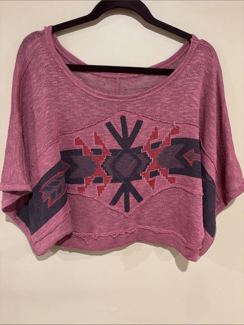 Free people cropped western boho top
